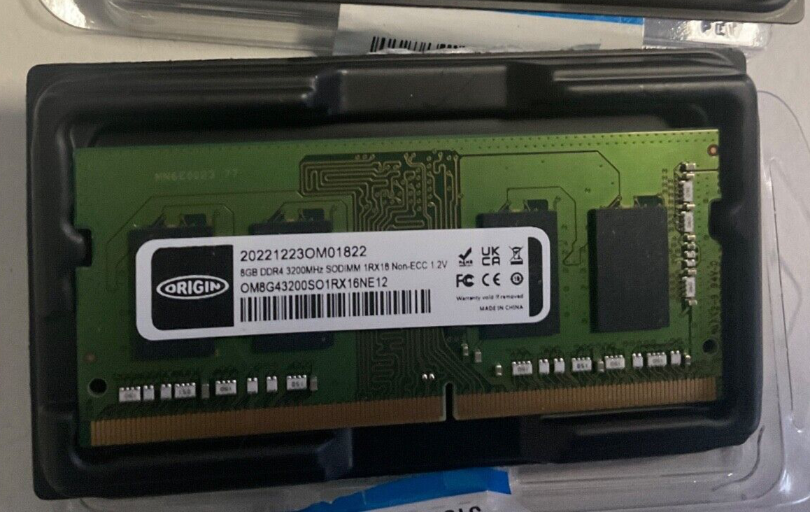 Origin Storage 8GB DDR4 3200MHz SODIMM 1RX16 Non-ECC 1.2V
