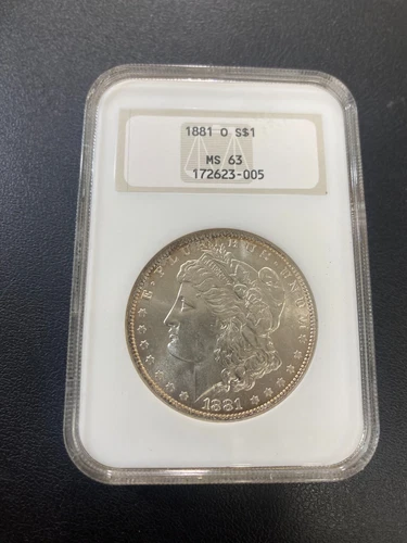 1881 O MORGAN DOLLAR NGC MS-63 - UNCIRCULATED - BETTER DATE - CERTIFIED SLAB -$1