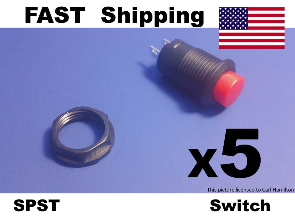 5x - ON OFF switch - 120v 240v AC - 12v 9v 6v 3v DC - Push Button 12 ...