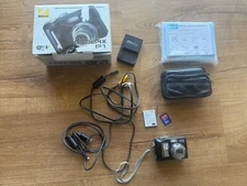 Nikon Coolpix P1 w/charger, cables, memory card - "LENS ERROR" AS IS No Returns