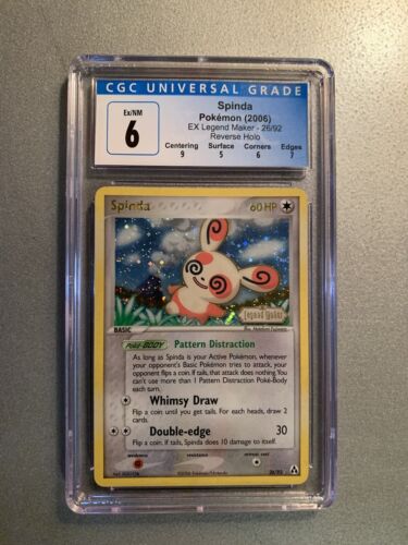 Spinda 26/92 Reverse Holo Stamped CGC 6 English Pokémon EX Legend Maker 2006 - Picture 1 of 2
