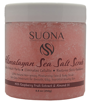 Himalayan Salt Scrub   Non-greasy - Sweet Almond Oil, Raspberry Extract