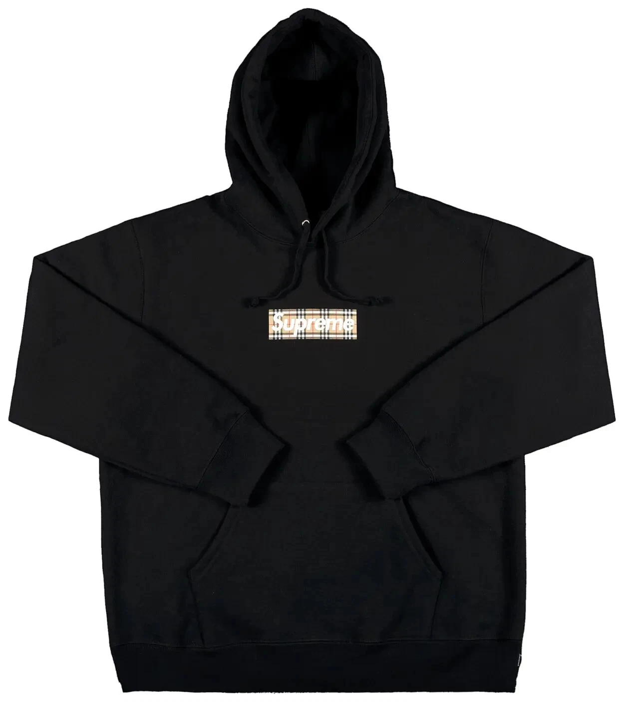 Felpa con cappuccio SS22 SUPREME X BURBERRY BOX LOGO NERO TAGLIA XL