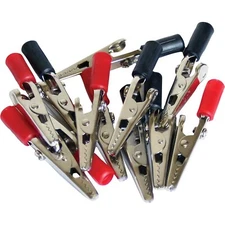 Alligator Clips with Red & Black Electrical Test Clamps Insulated Metal  12 Pcs