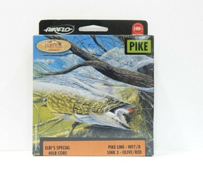 Elbi´s SPECIAL Pike Line Airflo Hechtschnur WF-7 / 8 SINK 3 Rot - Olive Sinktip