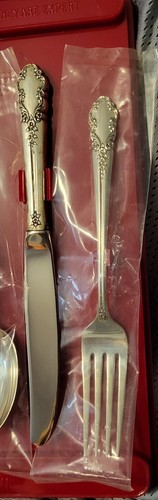 6 PC ROGERS STERLING SILVER Step-Up SET Baby/Children DISPLAY CASE Bridal Veil - Picture 6 of 11