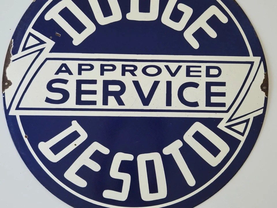 Vintage Dodge DeSoto Approved Service Porcelain Enamel Sign (24" x 24") - Image 2 of 4