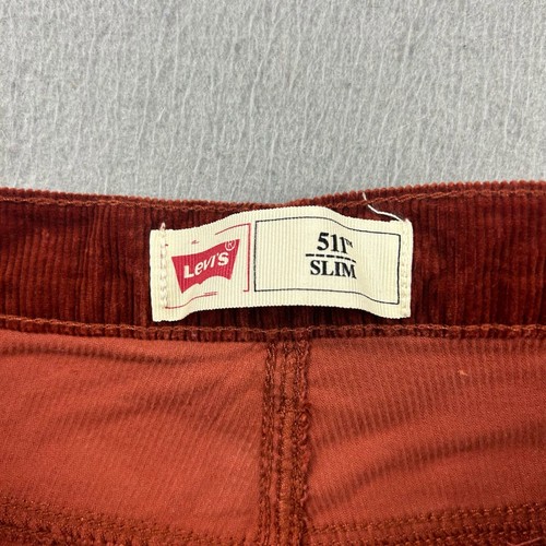 Levis Pants Girls 20 Regular Henna Brown Corduroy 511 Slim Leg 30X30 Teen - Picture 2 of 11