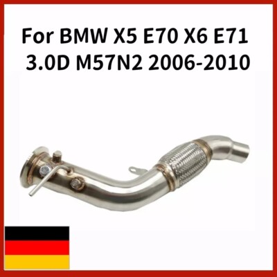 STAINLESS STEEL EXHAUST Decat DOWNPIPE FOR BMW X5 E70 X6 E71 3.0d M57N2 06-10 DE