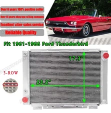 Aluminum Radiator 3 Rows Fits 1961-1966 Ford Thunderbird T-Bird 1962 US