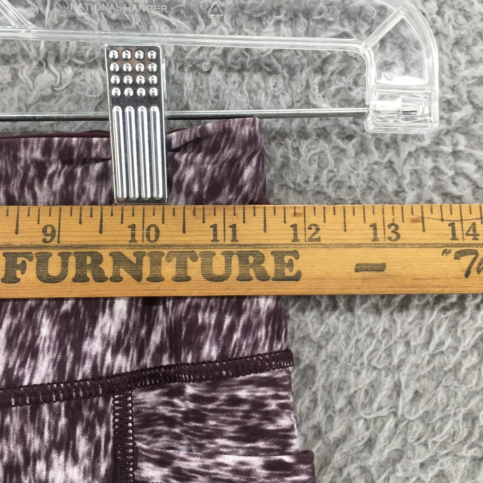 Victoria Secret Sport Total Knockout Tights Womens XS Purple Printed Pull On - Image 4 of 4