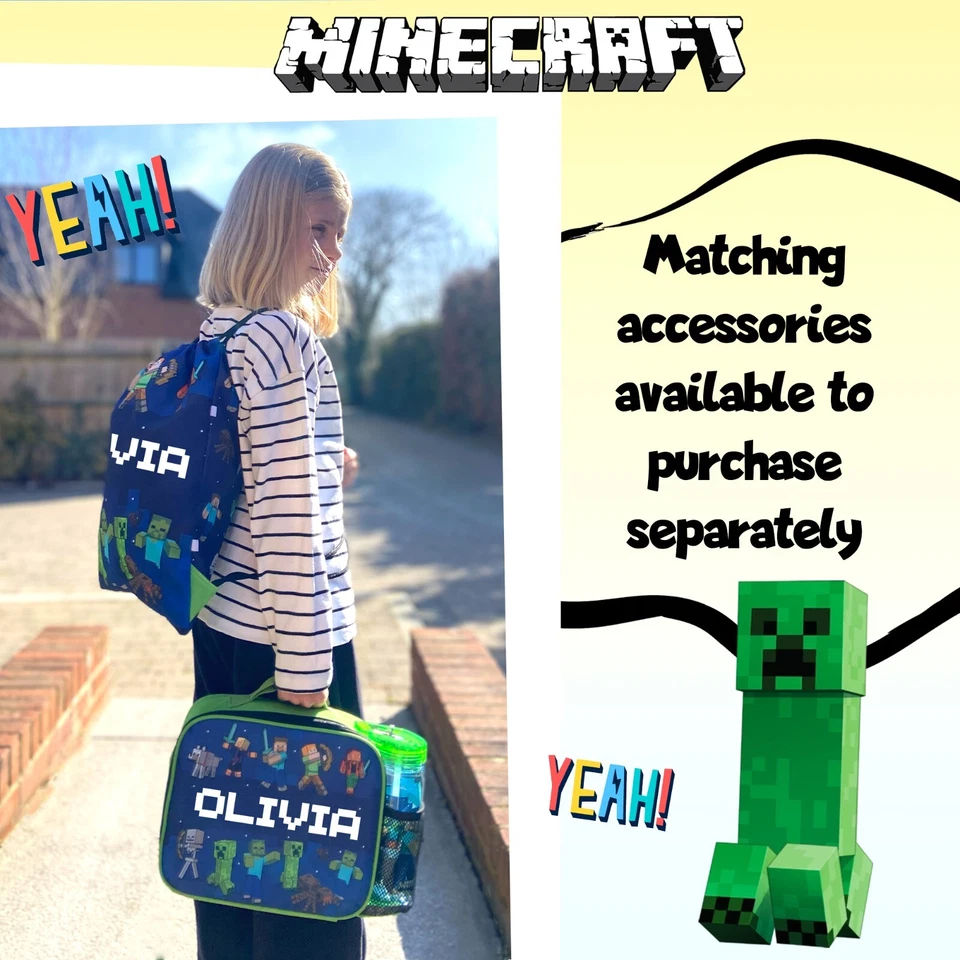 Minecraft Personalisierte Kordelzugbeutel PE Kit Tasche für Jungen Badetasche Fußball - Bild 3 von 4