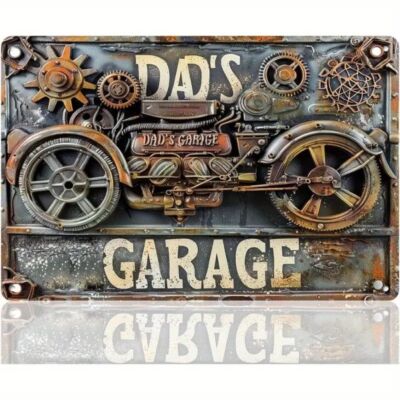 Blechschild Dads Garage Rostoptik Metallschild 30x20cm Retro TEL740