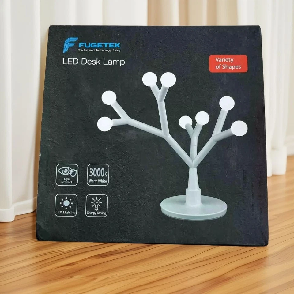 Fugetek Lámpara de Mesa LED Lámpara de Escritorio Decorativa Rama de Árbol 8 Bombillas Blancas Cálidas Nueva en Caja Foto 2 de 3