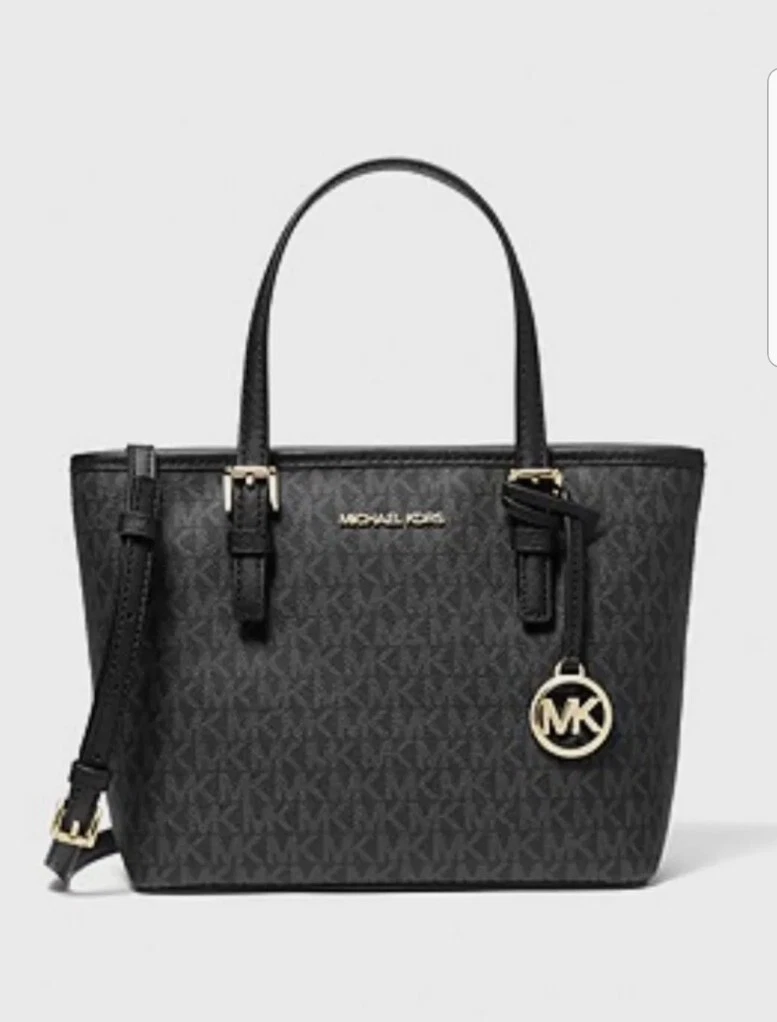 Michael Kors Jet Set Travel Extra-Small Logo Top-Zip Tote Bag Black - $131  - From Haysel