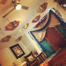 5 Pc Lot Indian Elephant Print Wedding Decorative Wholesale Vintage Umbrella