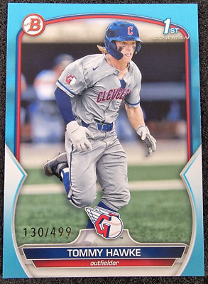 2023 Bowman Draft Paper 1st Sky Blue /499 Tommy Hawke #BD-141 Guardians