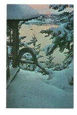 A Winter Wonderland In Summer Park Harbor Maine Unused Vintage Postcard LO19 