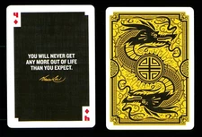 1 x playing card with Bruce Lee quotation on the card - 4 of Diamonds ZT 46