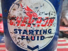 Vintage Chevron Starting Fluid Pellet Can Man Cave Oil Can Garage MOTOR 1968
