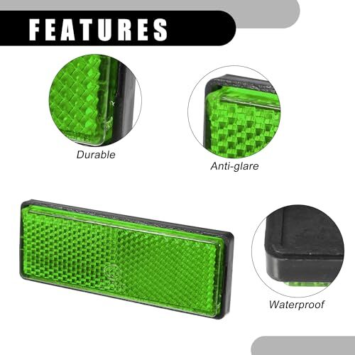 4pcs 3.46"x1.26" Universal Reflector - Rectangle Motorcycle Bike Safety - Picture 5 of 7