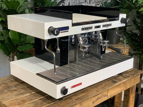 SAN REMO ROMA 2 GROUP WHITE ESPRESSO COFFEE MACHINE COMMERCIAL CAFE LATTE BAR - Picture 10 of 12