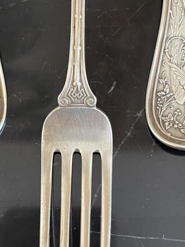 John R Wendt Sterling Silver Monogramed Bird Pattern Flatware Pieces 604 Grams - Picture 3 of 13