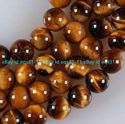 Natural AAA+ 6mm Yellow African Roar Tiger Eye Gems Round Loose Beads 15'' Strand