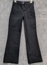 NYDJ Womens Size 2 Straight Leg Pockets Black Denim Jeans USA Made