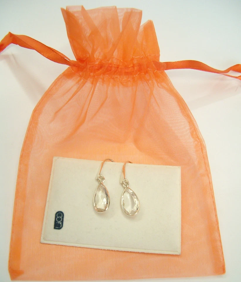 ORECCHINI in ARGENTO 925 con goccia in CRISTALLO DI  ROCCA - Quarzo Ialino - - Immagine 4 di 4