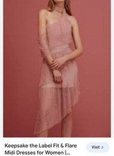 keepsake the labe pink lace dress midi