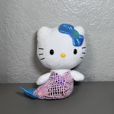 TY Hello Kitty Mermaid 6" 2014 Soft Toy Plush Sanrio Retired Pink Tail Blue Bow