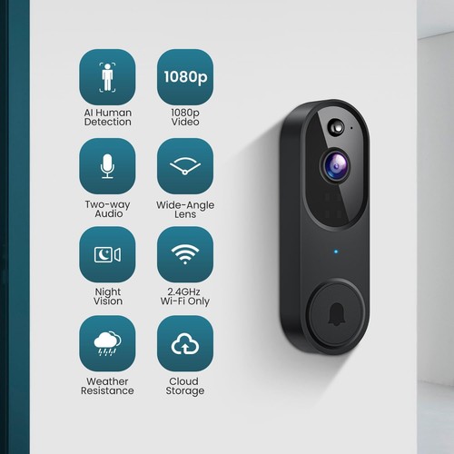 Smart Video doorbell Camera Wireless Wi-Fi Cam Night Vision Motion Detection - Picture 18 of 32