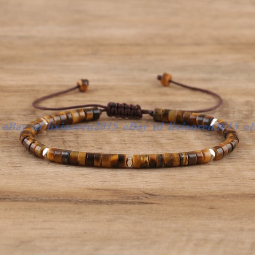 Natural Crystal Stone Bracelet Gemstone Beaded Dainty Healing Bracelet Handmade - Picture 8 of 59