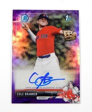 2017 Bowman Chrome Draft Autographs Purple Refractors Cole Brannen Auto #'d /250