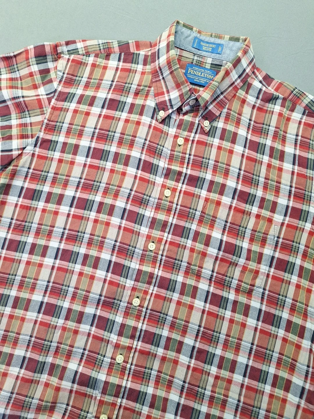 Pendleton Seaside Shirt Mens Large Multicolored Plaid Outdoor Hiking Camping