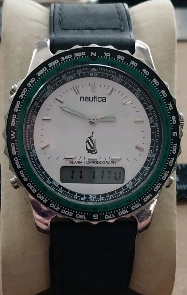 Reloj Cuarzo Vintage Nautica Alarma/Cronógrafo Analógico y Digital C4 Batería Nueva Foto 2 de 4
