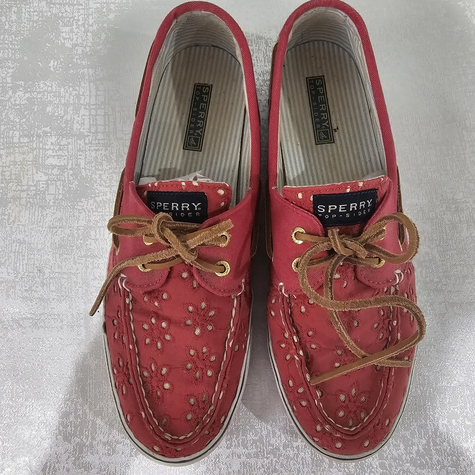Zapatos informales Sperry Top Sider para mujer talla 9,1/2 rosa marfil floral tela barco Foto 3 de 4