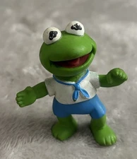 Vintage 1986 HA! Kermit The Frog Muppet Babies PVC Mini Figure Cake Top 2.25”