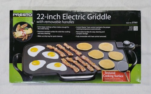 Presto 07061 22 inch Electric Grill Griddle With Removable Handles Black - Picture 1 of 3