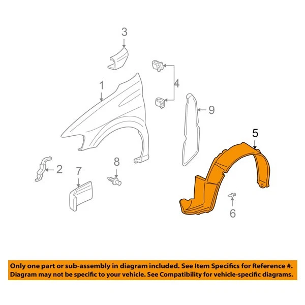 For 97-05 Venture Front Splash Shield Inner Fender Liner Panel Plastic SET PAIR - Изображение 3 из 4