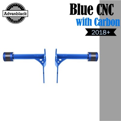 ProTek Performance Blue Rear Crash Bar Sliders Blue/Carbon Fits Harley Softail