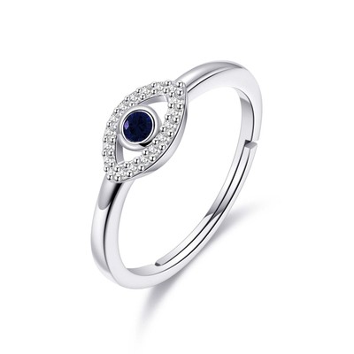 Verstellbarer Evil Eye Ring erstellt mit Zircondia  Kristallen