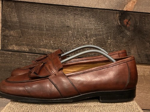 JOHNSTON & MURPHY Cellini Leather Kiltie Loafers w/Tassels Brown. 11.5 - Picture 5 of 10
