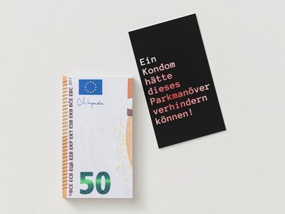 Falschparker Karte 50EURO Ein Kondom hätte .. Strafzettel Spaßkarte Geschenk