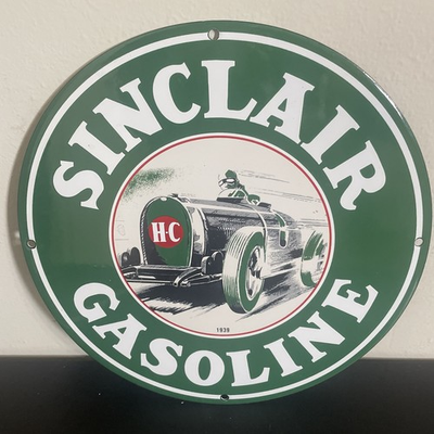 #ad #ad VINTAGE SINCLAIR MOTOR SERVICE GASOLINE OIL PORCELAIN SIGN $60.00