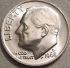 SELLING AS SHOWN - 1968 D UNCIRCULATED ROOSEVELT DIME ~ CLAD FROM MINT SET ~ 474