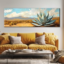Southwest Agave Wall Art Ryan James Panoramic Canvas Extra Large Decor