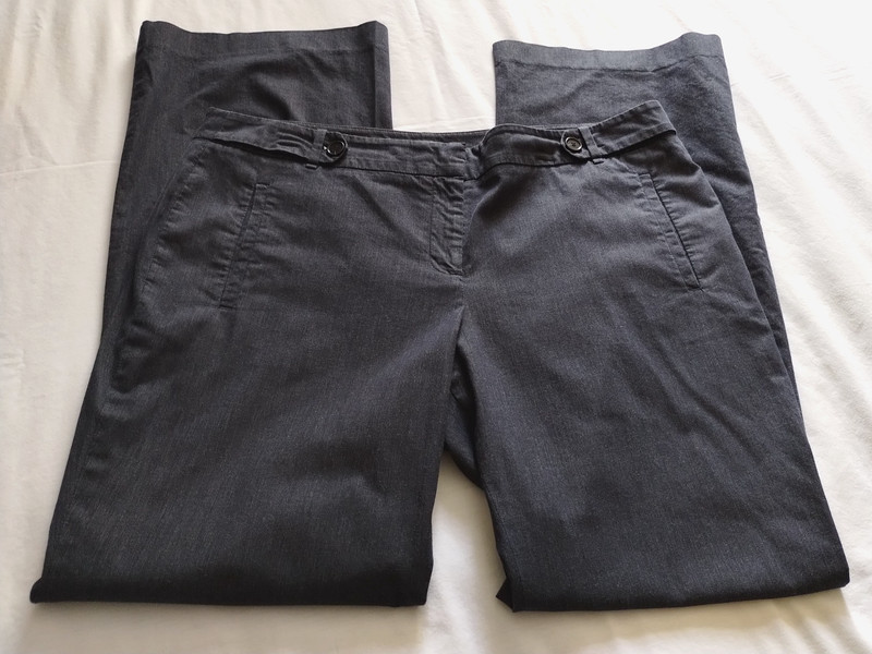 ANN TAYLOR LOFT Dark Chambray Blue "MARISA" Trouser Pants Sz 14 (32.5 In)