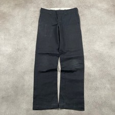 Dickies Trousers Mens 30" Slim Straight Workwear Polyester Cotton Pants, Black